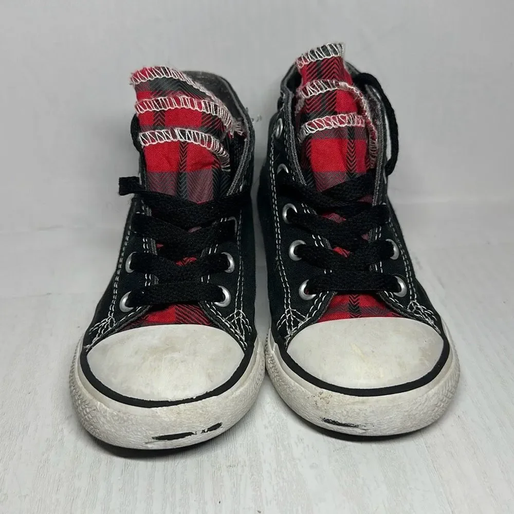 Converse All Star Chuck Taylor Black‎ Red Hi Top Sneakers Tennis Shoes size 8